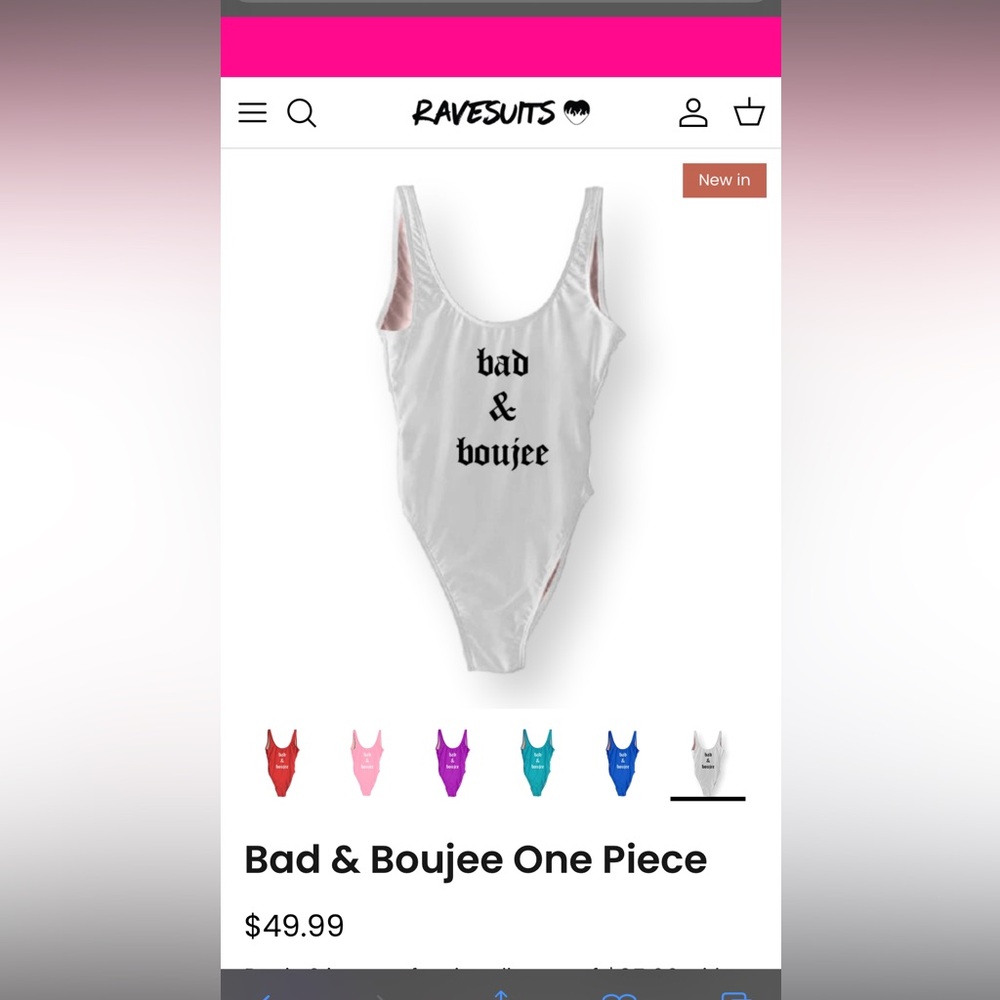 Ravesuits size large bad and boujee swimsuit